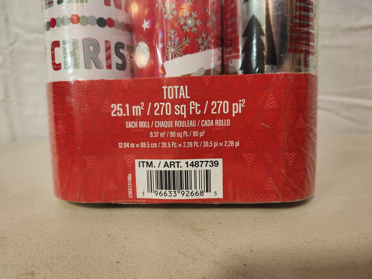 🎅 Double-Sided Christmas Gift Wrap - 3 Rolls, 270 sq ft! 🎄