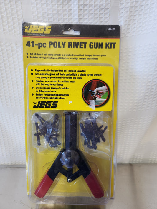 JEGS 41pc Poly Rivet Gun Kit
