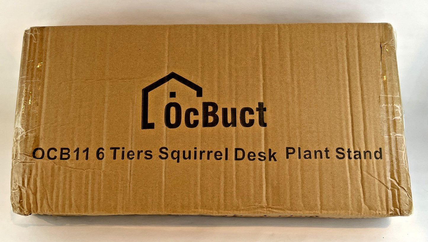 6-Tier Squirrel Desk Plant Stand - Flower Platforms - Unfinished Wood -NIB