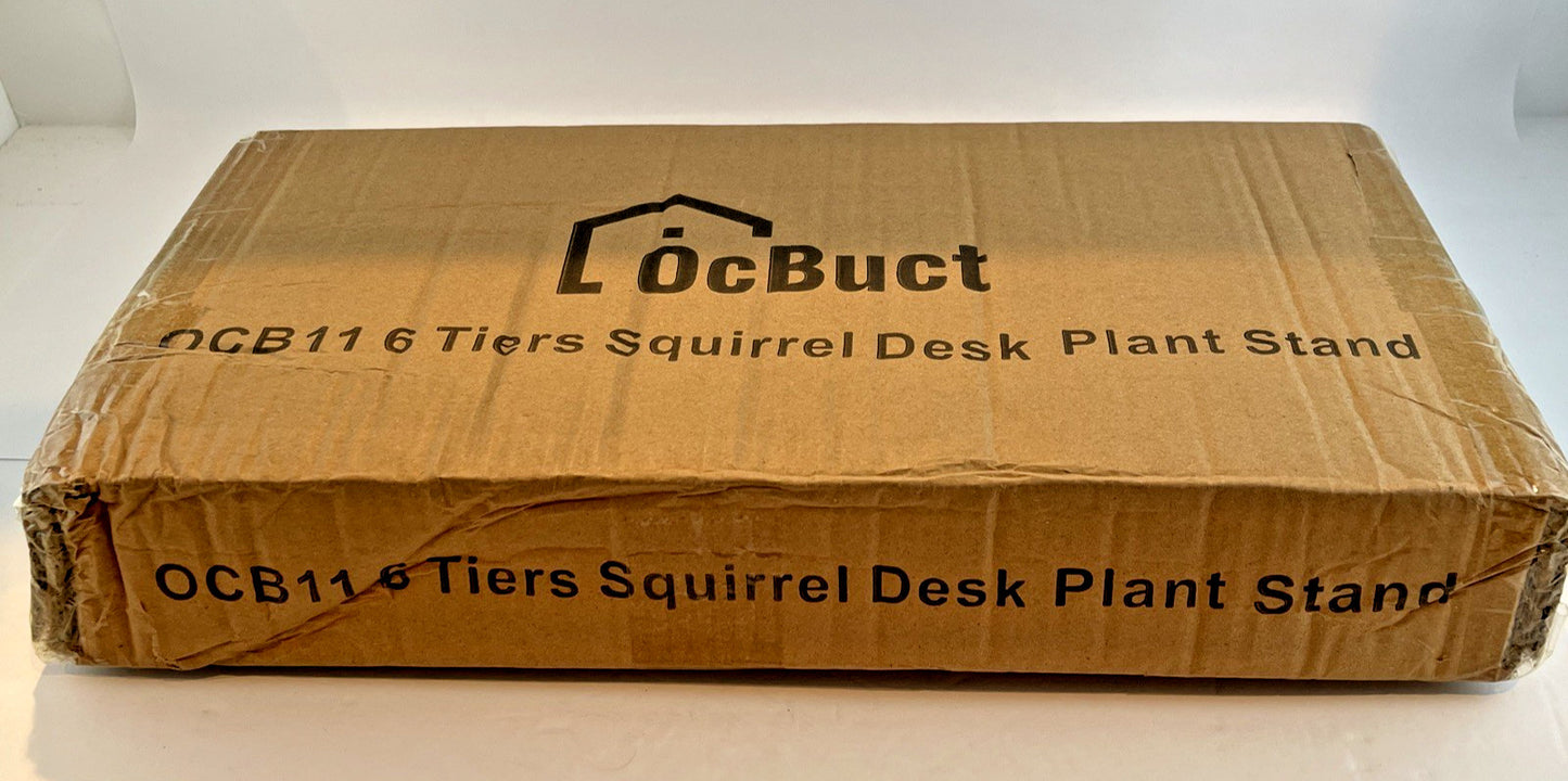 6-Tier Squirrel Desk Plant Stand - Flower Platforms - Unfinished Wood -NIB