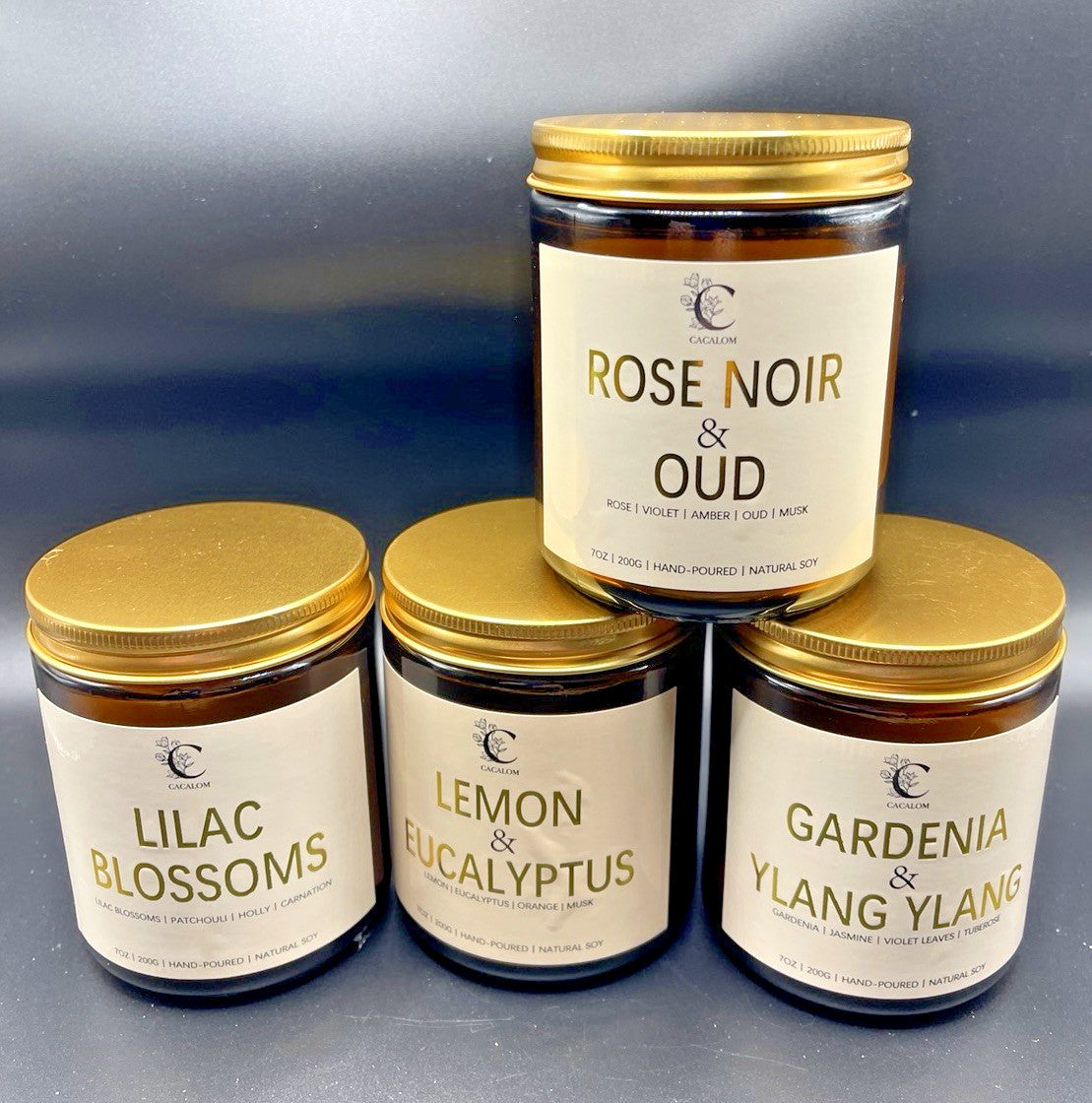 Scented Candle Gift Set - 4x 7oz Soy Wax Aromatherapy Candles - Essential Oils