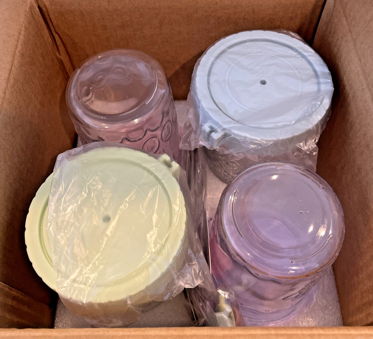 Set of 4 Overnight Oats Glass Containers (16oz) with Lids and Spoons
